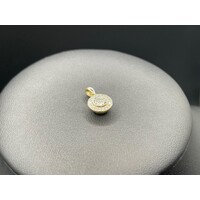 Ladies 9ct Yellow Gold Diamond Round Pendant