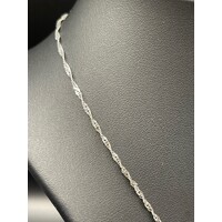 Ladies 9ct White Gold Margarita Link Necklace