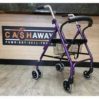 Unbranded Purple Rollator Walker with Seat and Basket Foldable Adjustable