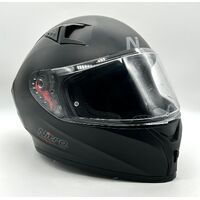 Nitro N501 Solid Matte Black Mens Motorcycle Helmet Size XL 61-62 Built-in Visor