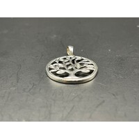 Ladies 9ct White Gold Tree Of Life Pendant