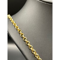 Ladies 18ct Yellow Gold Round Belcher Link Necklace