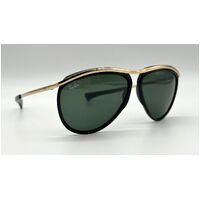 Ray-Ban Olympian Aviator RB2219 901/31 59 Unisex Sunglasses in Black and Green