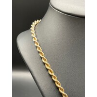 Unisex 9ct Yellow Gold Rope Link Necklace