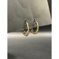 Ladies 9ct Yellow Gold Round Hoop Earrings