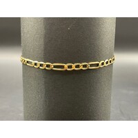 Unisex 9ct Yellow Gold Figaro Link Bracelet