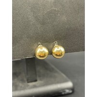 Ladies 18ct Yellow Gold Double Ball Stud Earrings