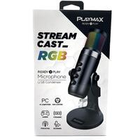 Playmax Streamcast RGB Microphone USB Condenser Plug and Play Design