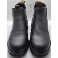 Jackeroo Leather Slip-On Safety Steel Cap Work Boots Size 11 UK Black