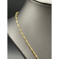 Ladies 18ct Yellow Gold Singapore Link Necklace