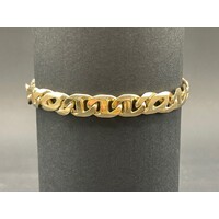 Mens 9ct Yellow Gold Anchor and Birdseye Link Bracelet