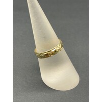 Unisex 9ct Yellow Gold Laser Cut Pattern Ring