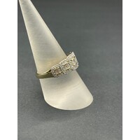 Ladies 10ct Yellow Gold Diamond Cluster Ring