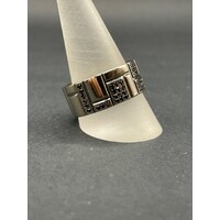 Mens 18ct White Gold Black Diamond Ring