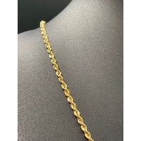 Unisex 9ct Yellow Gold Margarita Twist Link Necklace