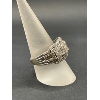 Ladies 14ct White Gold Diamond Cluster Ring