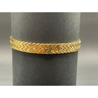 Ladies 21ct Yellow Gold Fancy Fishbone Link Bracelet