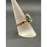 Ladies 9ct Yellow Gold Opal Gemstone Ring