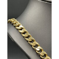 Mens 9ct Yellow Gold Chuncky Curb Link Necklace