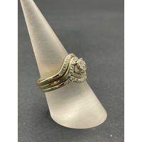 Ladies 9ct Yellow Gold 3 Rings Diamond Ring Set