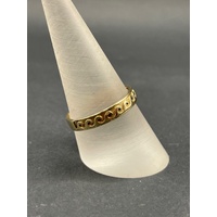 Unisex 9ct Yellow Gold Wave Pattern Band Ring