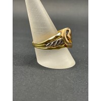 Unisex 18ct Three Tone Gold Ring