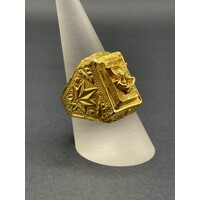 Mens 21ct Yellow Gold Eagle Ring