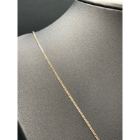 Unisex 9ct Yellow Gold Curb Link Necklace with Cross Pendant