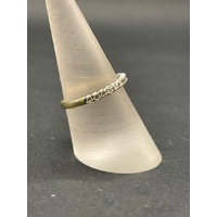 Ladies 9ct Yellow Gold Diamond Stacker Ring