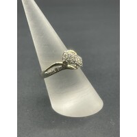 Ladies 10ct White and Yellow Gold Diamond Cluster Ring