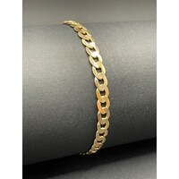 Mens 9ct Yellow Gold Curb Link Bracelet