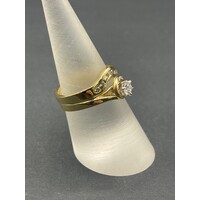 Ladies 18ct Yellow Gold Diamond Ring Set