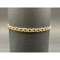 Unisex 9ct Yellow Gold Double Curb Link Bracelet