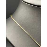 Unisex 9ct Yellow Gold Box Link Necklace & Cross Pendant