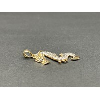 Unisex 9ct Two Tone Gold Dragon Pendant