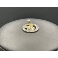 Ladies 9ct Yellow Gold Round Angel Pendant