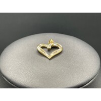 Ladies 9ct Yellow Gold Diamond Heart Pendant