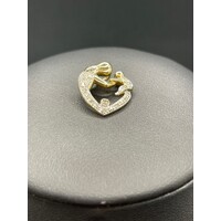 Ladies 9ct Yellow Gold Mother and Child Heart Pendant