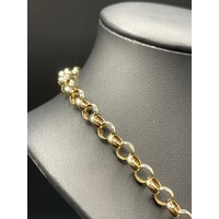 Ladies 9ct Yellow Gold Round Belcher Link Necklace