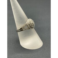 Ladies 10ct White Gold Diamond Cluster Ring