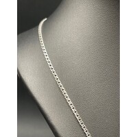 Ladies 9ct White Gold Curb Link Necklace