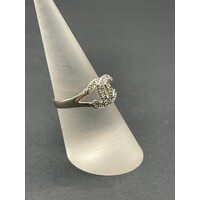 Ladies 14ct White Gold Diamond CC Ring