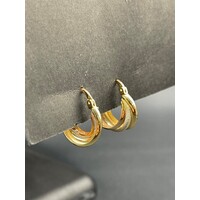 Ladies 18ct Yellow Gold Huggie Hoop Earrings