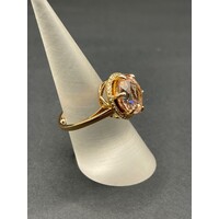 Ladies 9ct Rose Gold Morganite and Diamond Ring