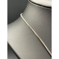 Ladies 18ct White Gold Fancy Link Chain & Diamond Pendant