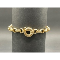 Ladies 9ct Yellow Gold Oval Belcher Link Bracelet