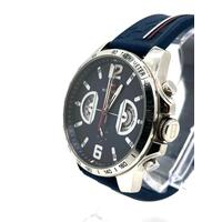 Tommy Hilfiger Tucker Multi-Function Stainless Steel Blue Silicone Mens Watch