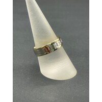 Mens 9ct Yellow Gold Diamond Ring