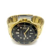 Sekonda Gold Strap Black Dial Stainless Steel 50m WR Mens Watch SK1810