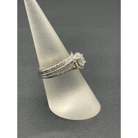 Ladies 14ct White Gold Diamond Ring Set